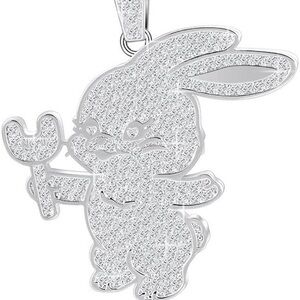 Newjeans Bunny Necklace pendant cubic zirconia 18k gold plated